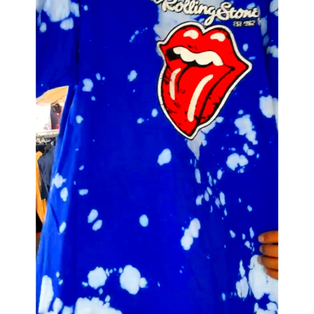 the Rolling Stones Blue Adult T-Shirt